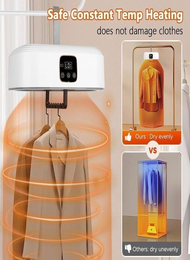 ZEESQUARE Portable Clothes Dryer with Remote Control – Electric Garment Drying Machine, Wardrobe Style Folding Dryer, Fast Drying & Dehumidifier, Energy Saving Laundry Dryer for Clothes, Towels & Baby Clothes - Image 5