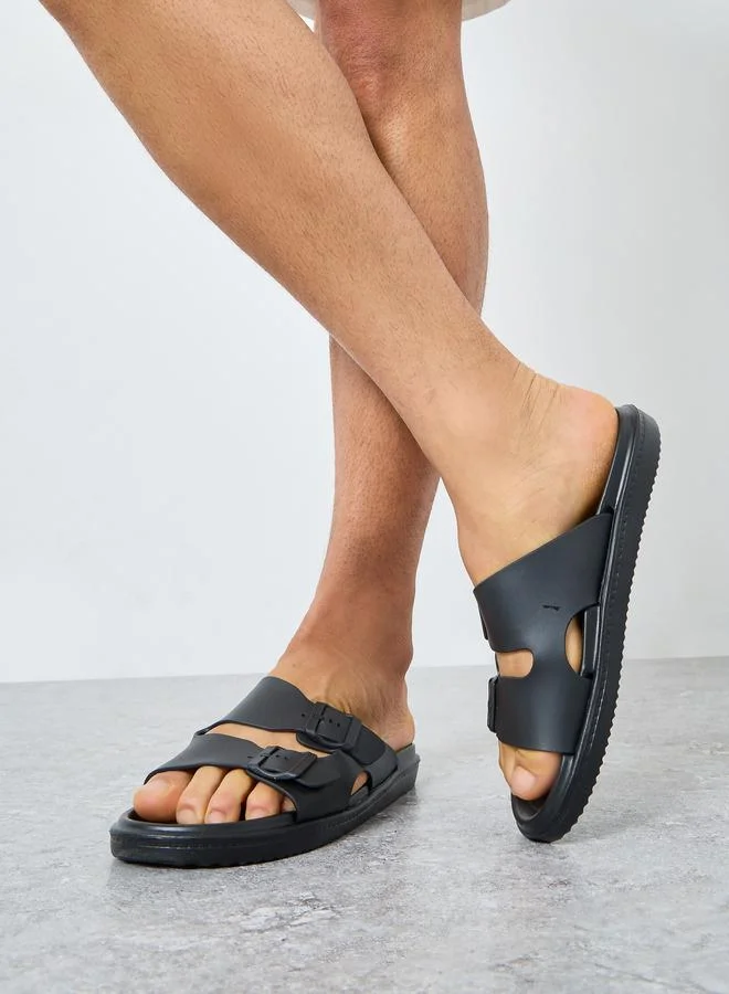 Styli Styli Dual Buckle Slip-On Flip Flops