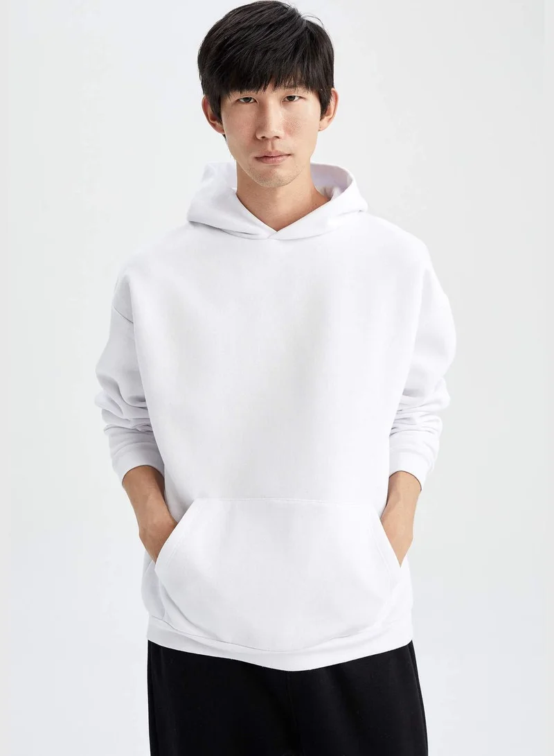 DeFacto Man Oversize Fit Hooded Long Sleeve Knitted Sweat Shirt