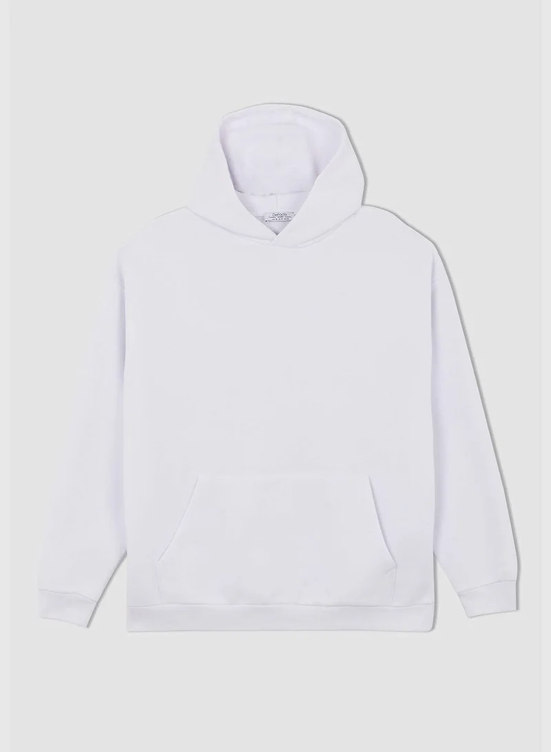 DeFacto Man Oversize Fit Hooded Long Sleeve Knitted Sweat Shirt