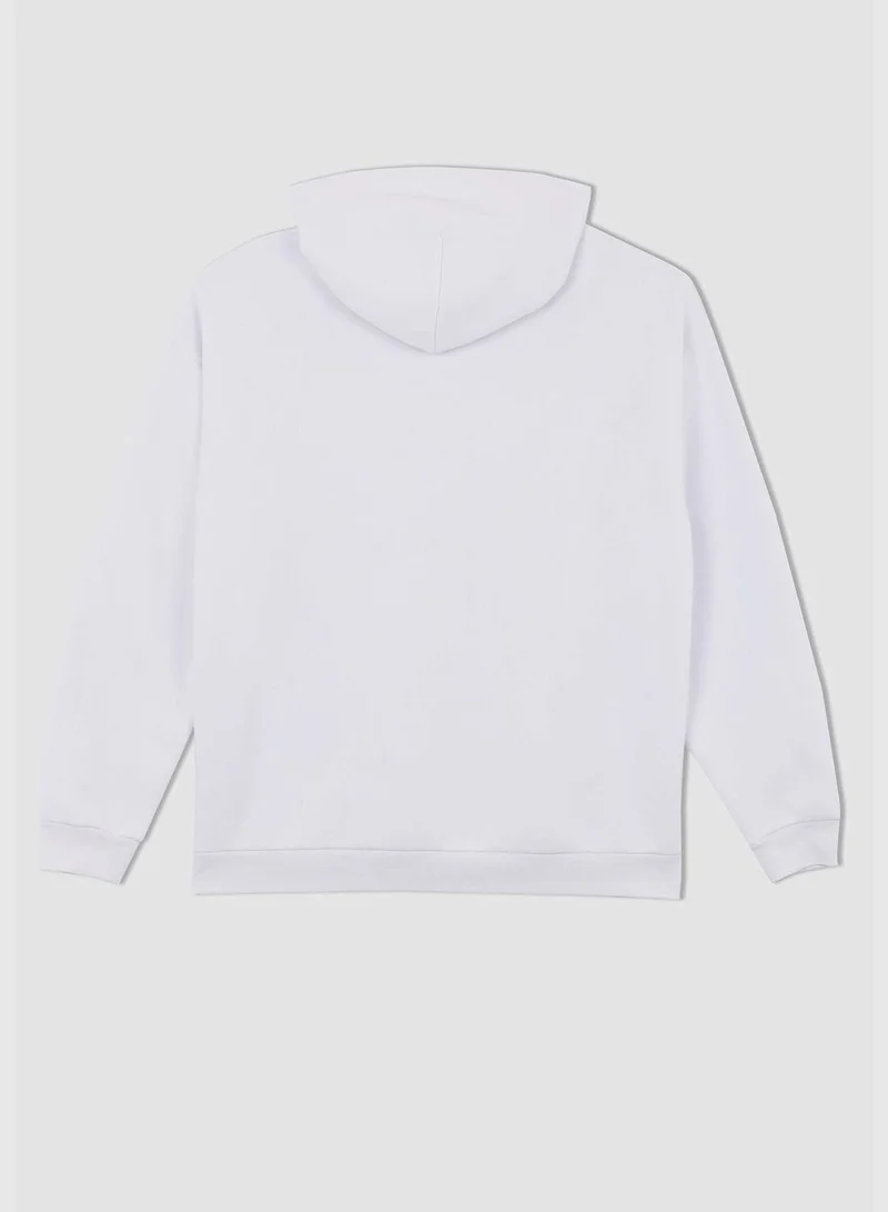 DeFacto Man Oversize Fit Hooded Long Sleeve Knitted Sweat Shirt