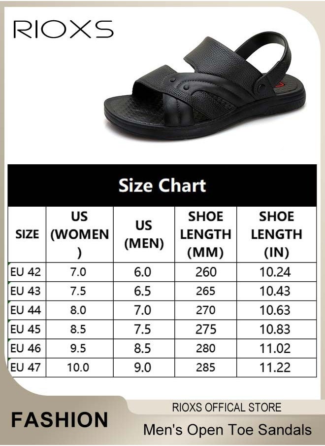 RIOXS Men's Casual Sandals, Open Toe Water Sandals, Summer Hiking Beach Outdoor Leisure Slippers, Comfortable Slide Slippers, Adjustable Flat Shoes With Back-Strap, Slip On Sandals For Men  - Image 3