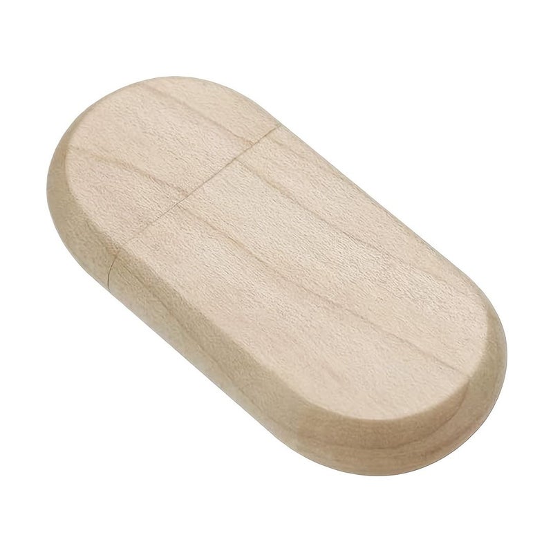 Custom Wooden Oval USB 2.0 Flash Drive 4GB Memory Pen - Image 2