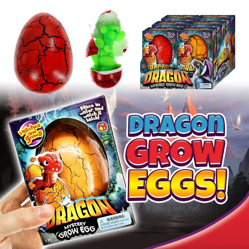 JA-RU Giant Hatching Dragon Egg Water Growing Toys (6 Dragon Eggs) Bath Tub Toys for Kids. Bulk Dinosaur Party Favors  Summer Goodie Bag Stuffers & Pinata Filler. 4604-6p - Image 4