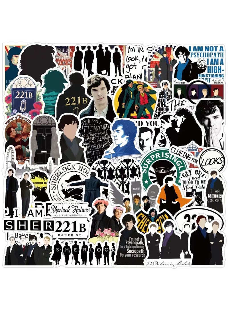general 50-Piece Sherlock Cute Vinyl Waterproof Sticker