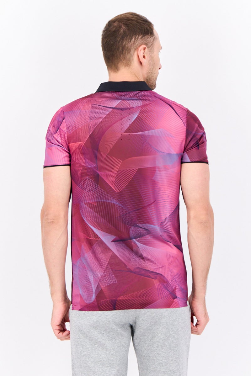 Ellesse تي شيرت رياضي للرجال بأكمام قصيرة، بولو، مجموعة بنفسجية - Image 3