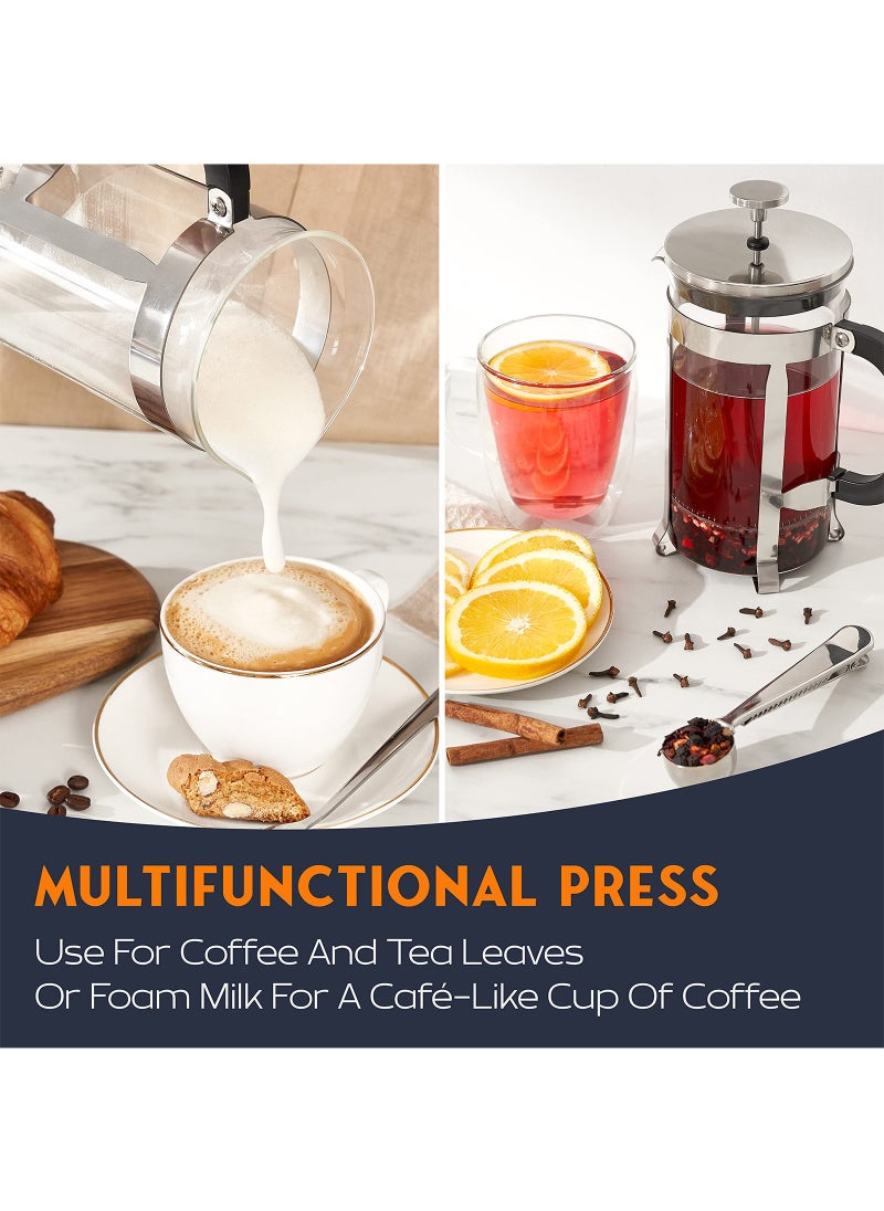 Generic 1000ML French Press Coffee Maker -Large, Borosilicate Glass Carafe, Brews Fresh Coffee, Coffee Press Cold Brew or Tea without Grounds - Makes 4 Cups  Includes Measuring Spoon & Cleaning Brush  - Image 3