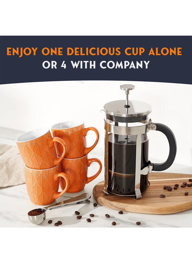 Generic 1000ML French Press Coffee Maker -Large, Borosilicate Glass Carafe, Brews Fresh Coffee, Coffee Press Cold Brew or Tea without Grounds - Makes 4 Cups  Includes Measuring Spoon & Cleaning Brush  - Image 2