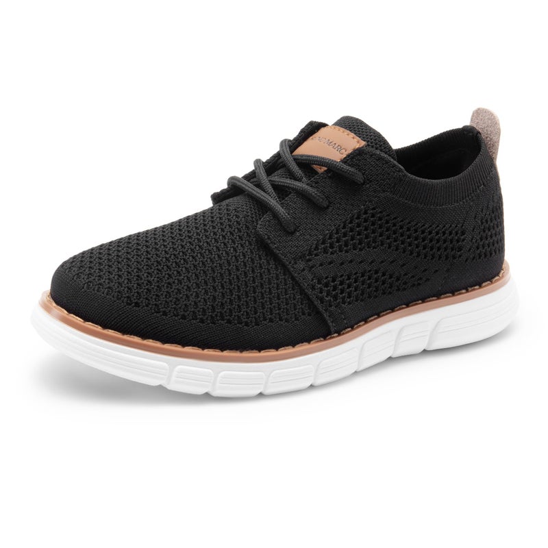 Bruno Marc Boy's Mesh Sneakers Oxfords Casual Dress Lace-Up Lightweight Walking Shoes,Size 4 Big Kid,Black,SBOX2503K - Image 1