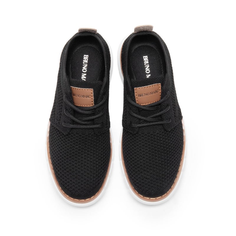 Bruno Marc Boy's Mesh Sneakers Oxfords Casual Dress Lace-Up Lightweight Walking Shoes,Size 4 Big Kid,Black,SBOX2503K - Image 4