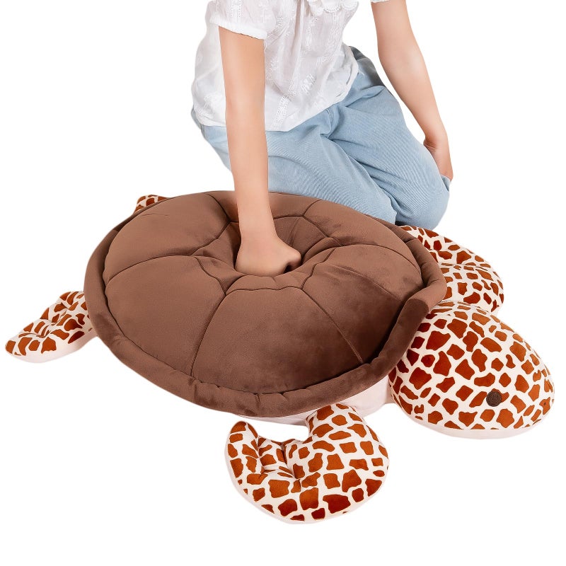 Dalmao 20 inch Sea Turtle Stuffed Animals Giant Brown Ocean Turtles Plush Big Turtle Body Pillow Plushies Toys Gifts for Boys Girls Girlfriend Birthday - Image 3