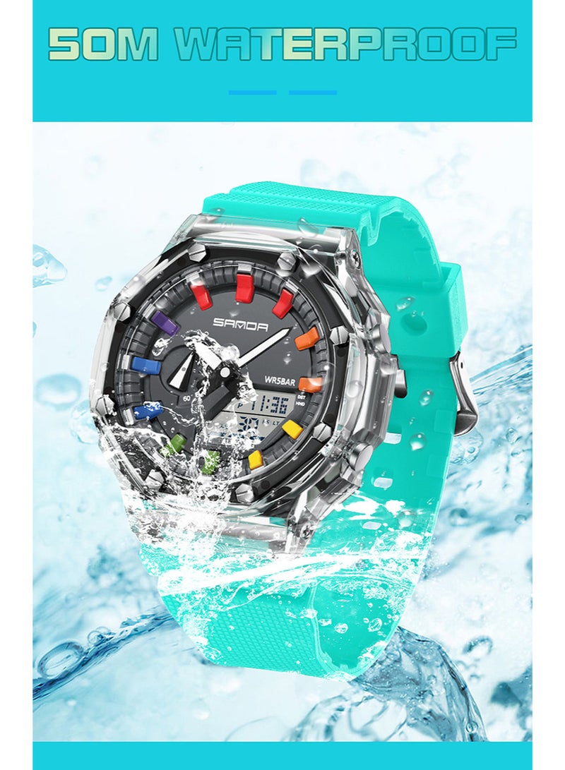 Sanda Watch Men'S And Women'S Fashion Korean Transparent High School Electronic Watch Multi-Functional Luminous Waterproof Live Explosions SANDA 3341 - Image 5