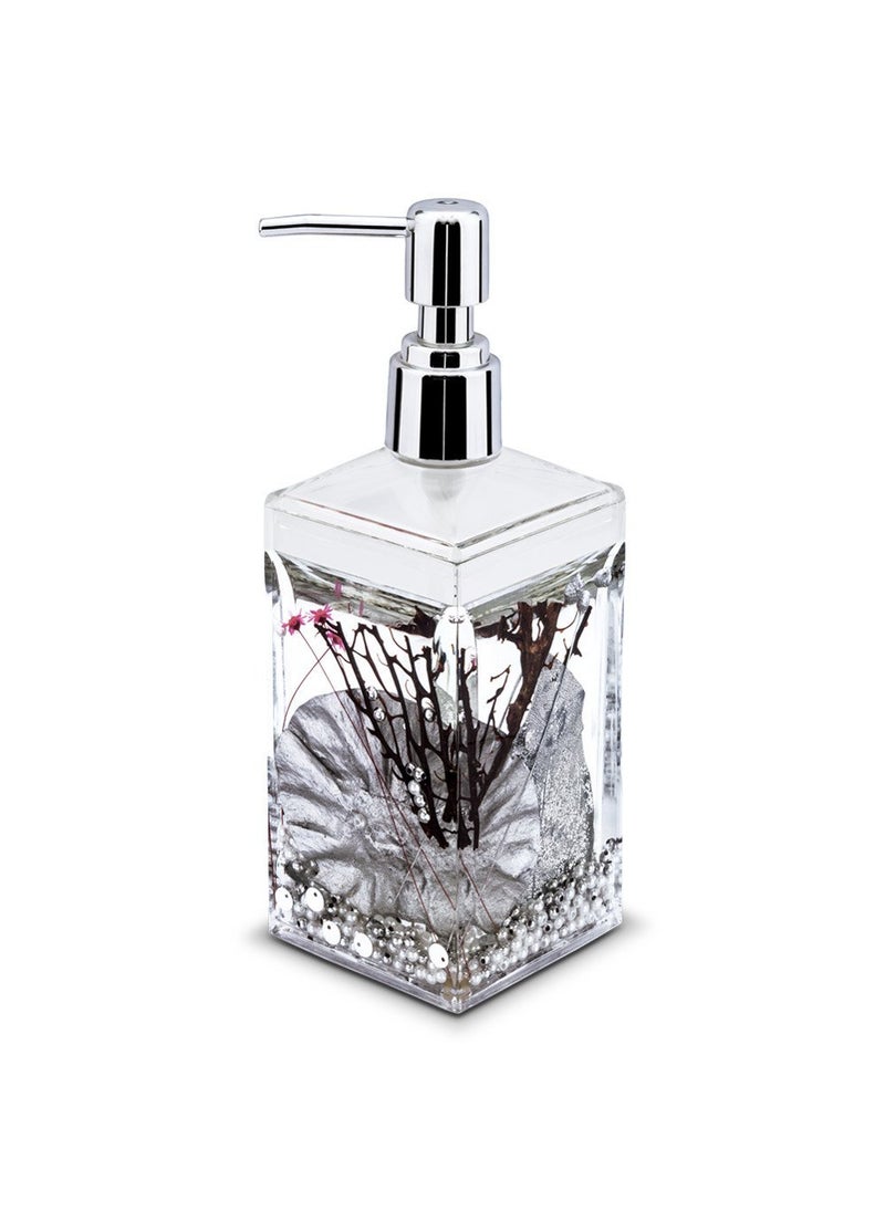 Freelance - Freelance Eden Acrylic Soap Dispenser, Shower Lotion, Gel, Conditioner, Liquid Shampoo Pump, Silver - Image 1