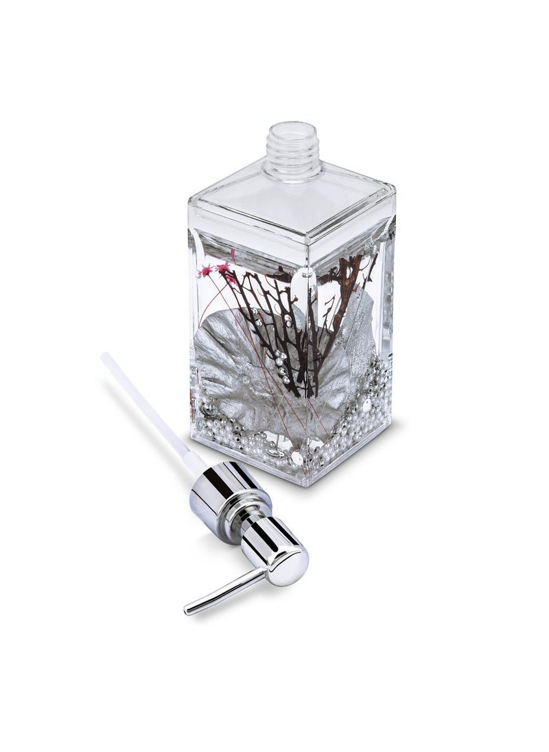 Freelance - Freelance Eden Acrylic Soap Dispenser, Shower Lotion, Gel, Conditioner, Liquid Shampoo Pump, Silver - Image 1