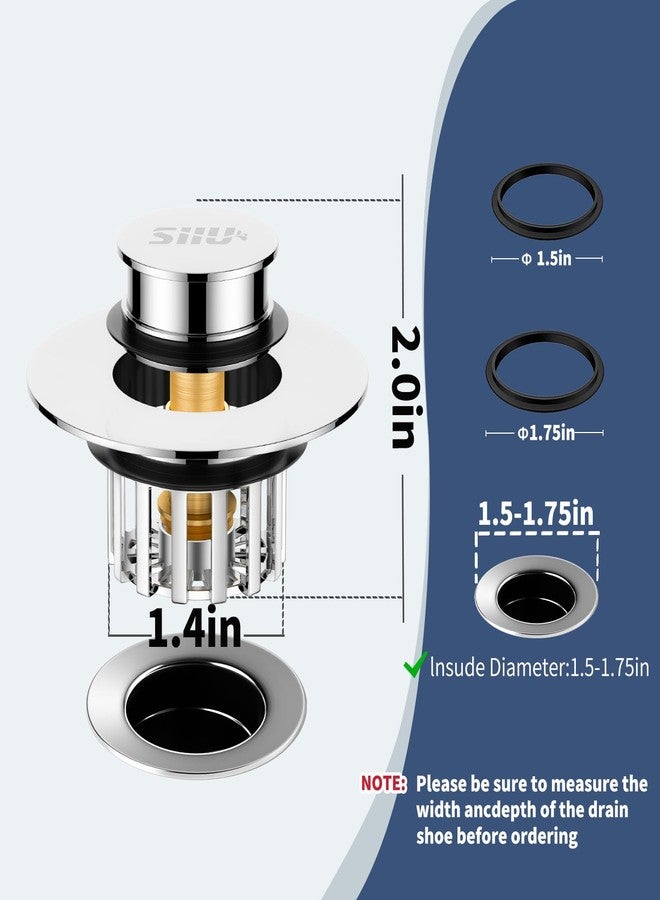 SIIU Bathtub Stopper | Shower Drain Hair Catcher, Pop-up Tub Stopper with Effective Filter Basket, Anti-Clogging Bathtub Drain Plug Bath Tub Stoppers for 1-1/2 to 1-3/4"" - Image 2
