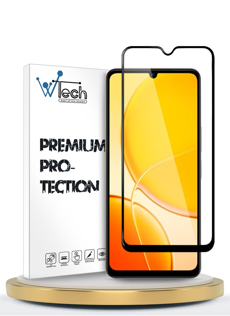 Wtech vivo Y04 4G / vivo Y29s 5G 2025 Premium E2E Series Full Glue Full Cover Tempered Glass Screen Protector (MSGECN) - Clear/Black  - Image 1