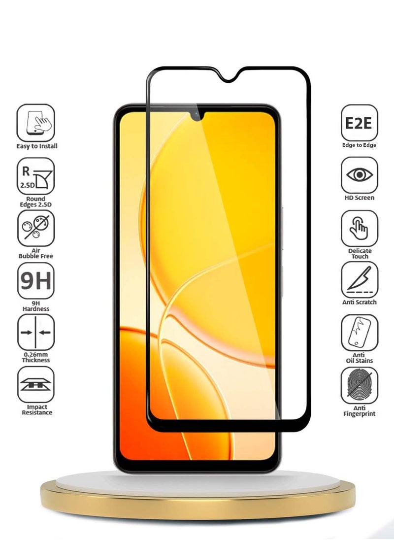 Wtech vivo Y04 4G / vivo Y29s 5G 2025 Premium E2E Series Full Glue Full Cover Tempered Glass Screen Protector (MSGECN) - Clear/Black  - Image 2