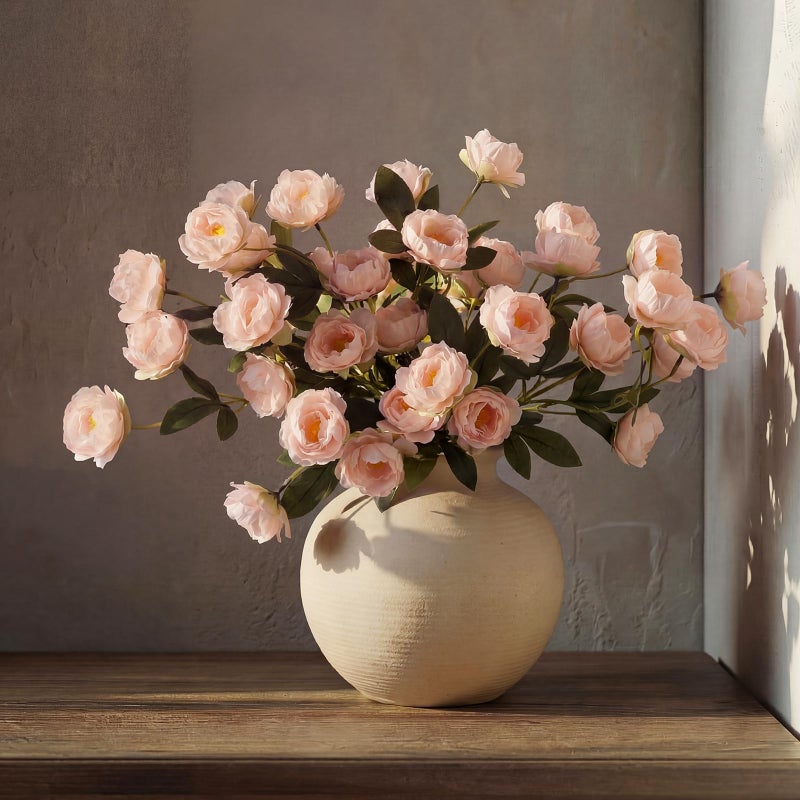 Craftsatin 6 Pack 32" Artificial Peonies Flowers for Vase(Vase Not Included)-6 Stems Faux Peony with 42 Silk Heads, Fake Long Stem Flowers for DIY Bouquets Wedding Centerpieces Home Decor(Pink) - Image 1