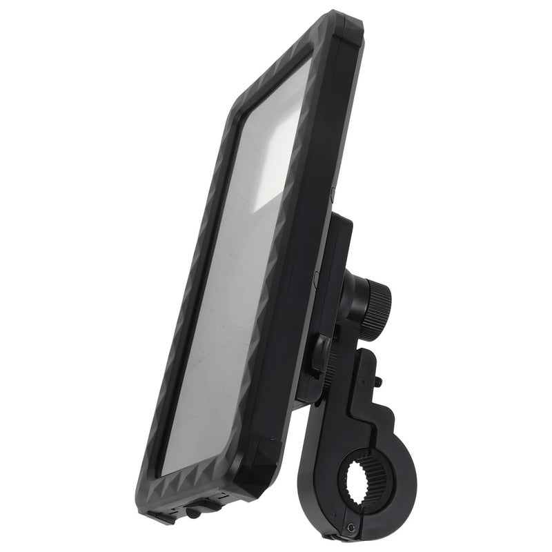 Motorcycle Phone Holder Mount For Handlebar With Waterproof Anti Vibration Clamp Rotatable Motorbike Phone Stand For Outdoor Riding Navigation Black - Image 2