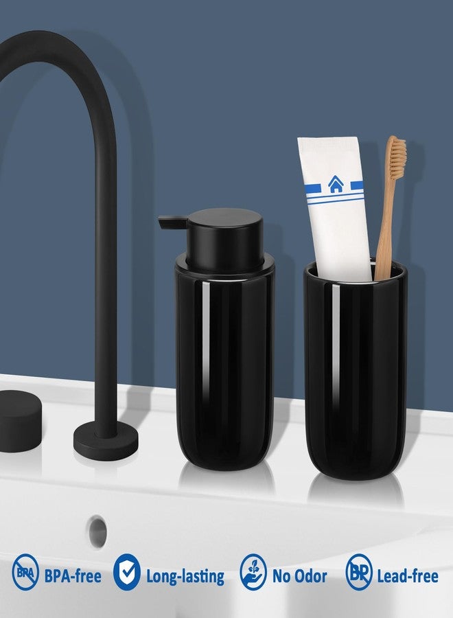 TOOZFO Soap Liquid Dispenser Ceramic with Easy-to-Press Pump Hand Liquid Dispenser (Can't Foam) for Shampoo Bathroom Countertop 13.5 oz - Image 2