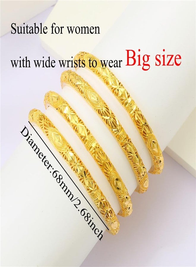 Ethlyn Large sized Bangels Sets for Women Gold Color oversized Big size wrist Bangles&Bracelet Birthday Gift for mum wife girlfriend grandma - Image 3