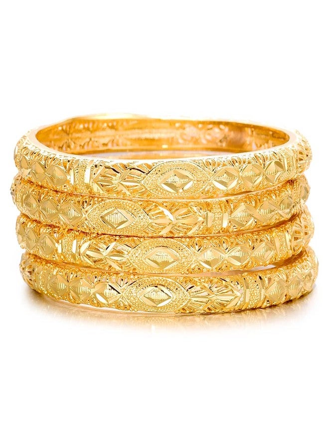 Ethlyn Large sized Bangels Sets for Women Gold Color oversized Big size wrist Bangles&Bracelet Birthday Gift for mum wife girlfriend grandma - Image 1