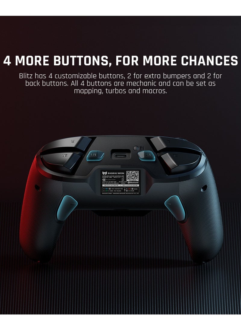 General - Professional Wireless Gamepad BIGBIGWON BLITZ C2 Pro Gaming Controller 0 Deadzone Joystick One-Button Wake Up 1000mAh Battery 6-Axis Gyroscope NFC Bluetooth Wired connected for Switch / PC /Android / iOS - Image 1