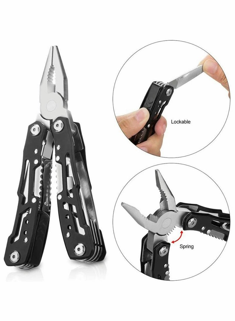 14 In 1 Multitool with Safety Locking Professional Stainless Steel Pliers Pocket Knife Bottle Opener Screwdriver for Outdoor Survival Camping Hunting and Hiking  - Image 5