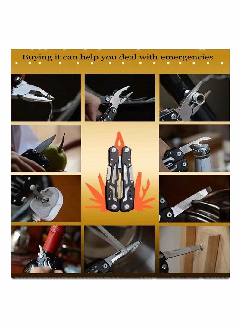 14 In 1 Multitool with Safety Locking Professional Stainless Steel Pliers Pocket Knife Bottle Opener Screwdriver for Outdoor Survival Camping Hunting and Hiking  - Image 4