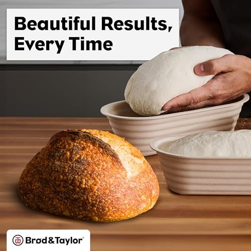 Brod & Taylor Banneton Batard 10” Proofing Basket for Sourdough & Artisan Bread Baking – Stackable, Made From Bamboo & Sugarcane Pulp (1-Pack) - Image 3