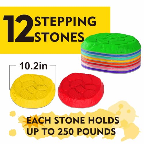SmartYeen Stepping Stones for kids812 PCS Durable NonSlip Balance Stones Indoor Outdoor toys for toddlers develope Kids Balance and Coordination Skills - Image 5
