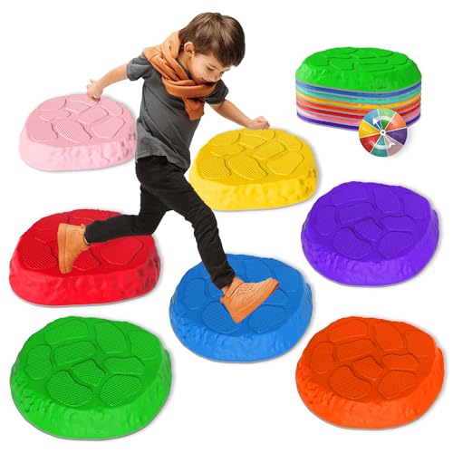 SmartYeen Stepping Stones for kids812 PCS Durable NonSlip Balance Stones Indoor Outdoor toys for toddlers develope Kids Balance and Coordination Skills - Image 1