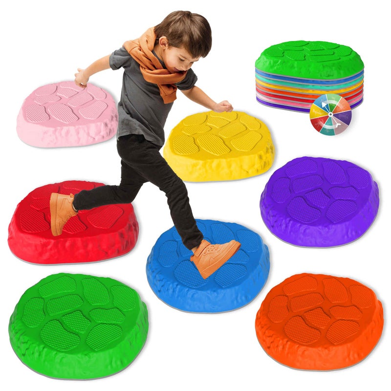 SmartYeen Stepping Stones for kids812 PCS Durable NonSlip Balance Stones Indoor Outdoor toys for toddlers develope Kids Balance and Coordination Skills - Image 2