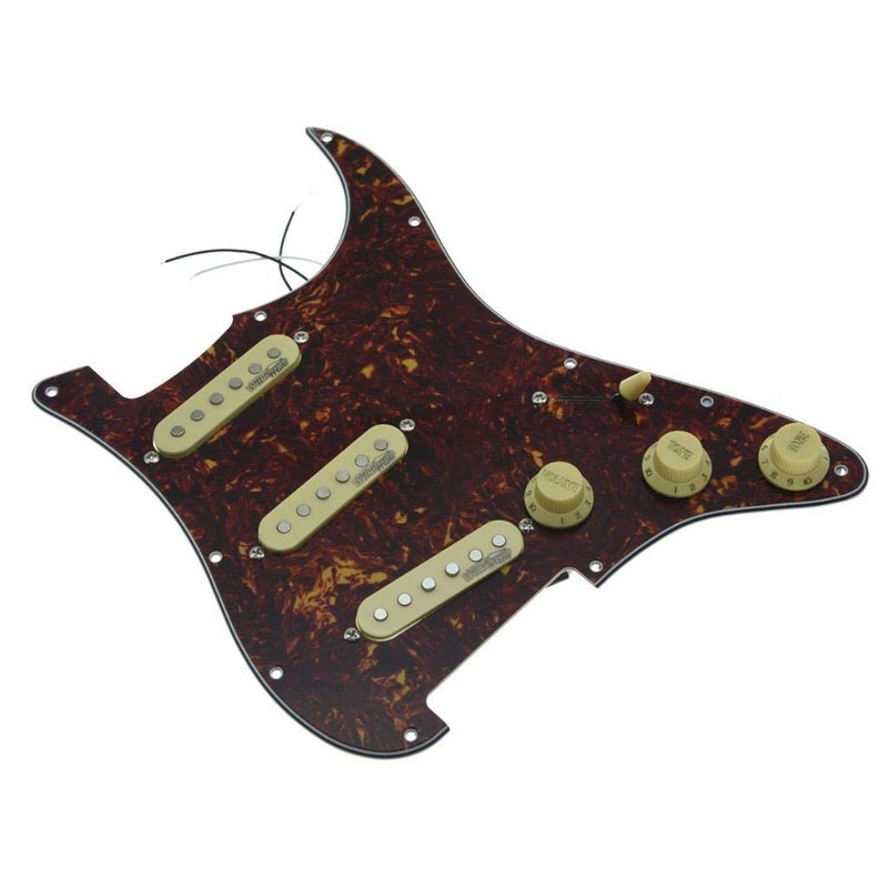 KAISH Vintage Tortoise Loaded Electric Guitar Pickguard Prewired Pickguard with Wilkinson Pickups for USAMexico FD Stratocaster