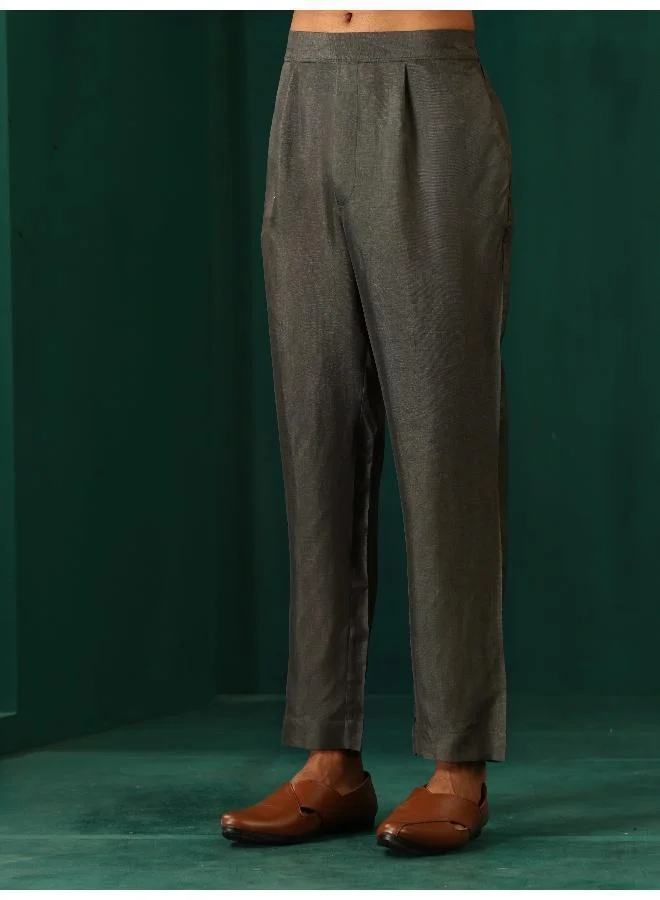 trueBrowns trueBrowns Men's Grey Diamond Viscose Silk Co-ord Set