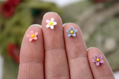 Peachcor Micro Resin Daisy Blooms Dollhouse Miniature Polyresin Flowers Terrarium Fairy Garden Dollhouse Terrarium Zen Garden Fairy Garden 50 PCS - Image 5