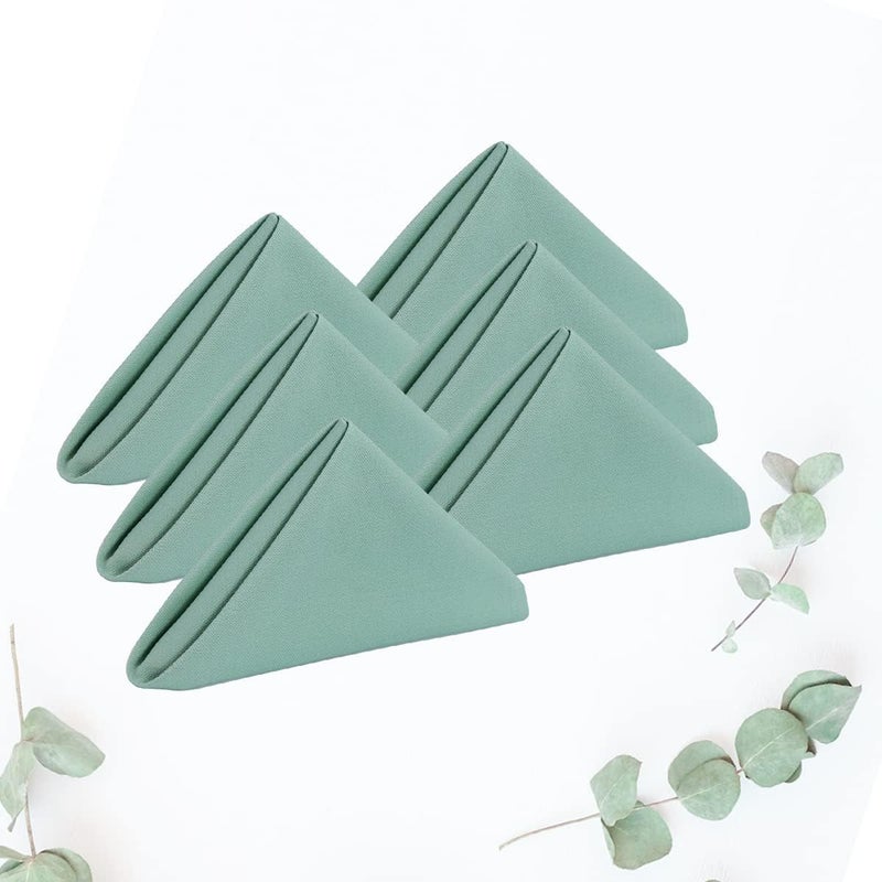 KOFFOTA Green Cloth Napkins Set of 6Cotton Napkins 18 x18 inchFall Green Napkins for DinnerThanksgiving Decorations for Table WashableSoftThcik sage