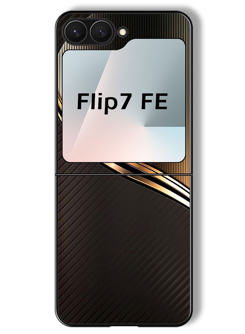 Theodor Case Compatible with Samsung Galaxy Z Flip 7 FE 6.7 Inch Protection Shockproof Bumper Cover Steel Pattern - Image 1