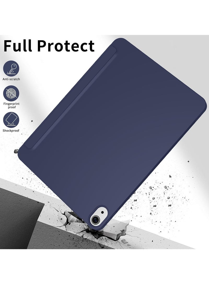 TIGER Case for iPad Air 11 Inch M2 (2024) & iPad Air 5th/4th Gen (10.9 Inch, 2022/2020) – Lightweight Soft TPU Back Protective Case with Auto Sleep/Wake Function & Smart Folio Cover – Thin, Slim Design for Maximum Protection (Navy, 10.9) - Image 3