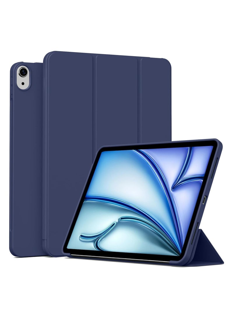 TIGER Case for iPad Air 11 Inch M2 (2024) & iPad Air 5th/4th Gen (10.9 Inch, 2022/2020) – Lightweight Soft TPU Back Protective Case with Auto Sleep/Wake Function & Smart Folio Cover – Thin, Slim Design for Maximum Protection (Navy, 10.9) - Image 1