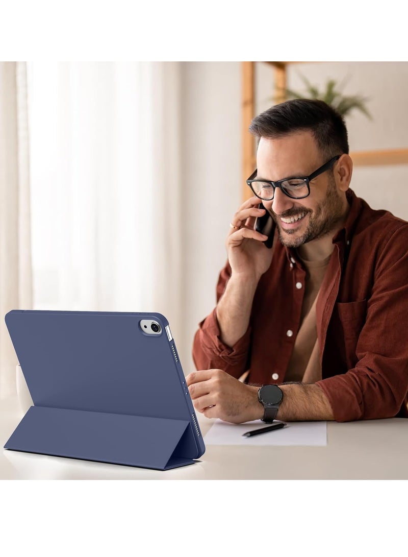 TIGER Case for iPad Air 11 Inch M2 (2024) & iPad Air 5th/4th Gen (10.9 Inch, 2022/2020) – Lightweight Soft TPU Back Protective Case with Auto Sleep/Wake Function & Smart Folio Cover – Thin, Slim Design for Maximum Protection (Navy, 10.9) - Image 5