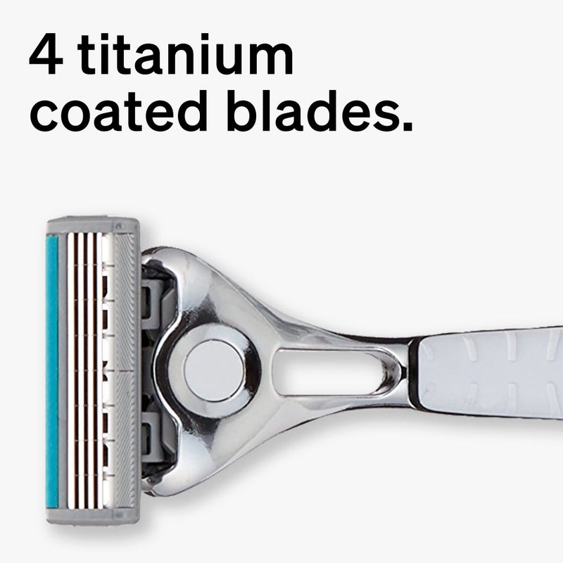 Schick Quattro Titanium Razor â€” Schick Quattro, Quattro Razor, Titanium Razor with 3 Refill Blades - Image 3
