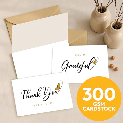 Only Zest Bulk Thank You Cards with Envelopes Set and Stickers - 30 Pack, 6 x 4 in Blank Simple Thank You Notes - Minimalist Box for Weddings, Baby Showers, Birthdays, Small Businesses - Image 2