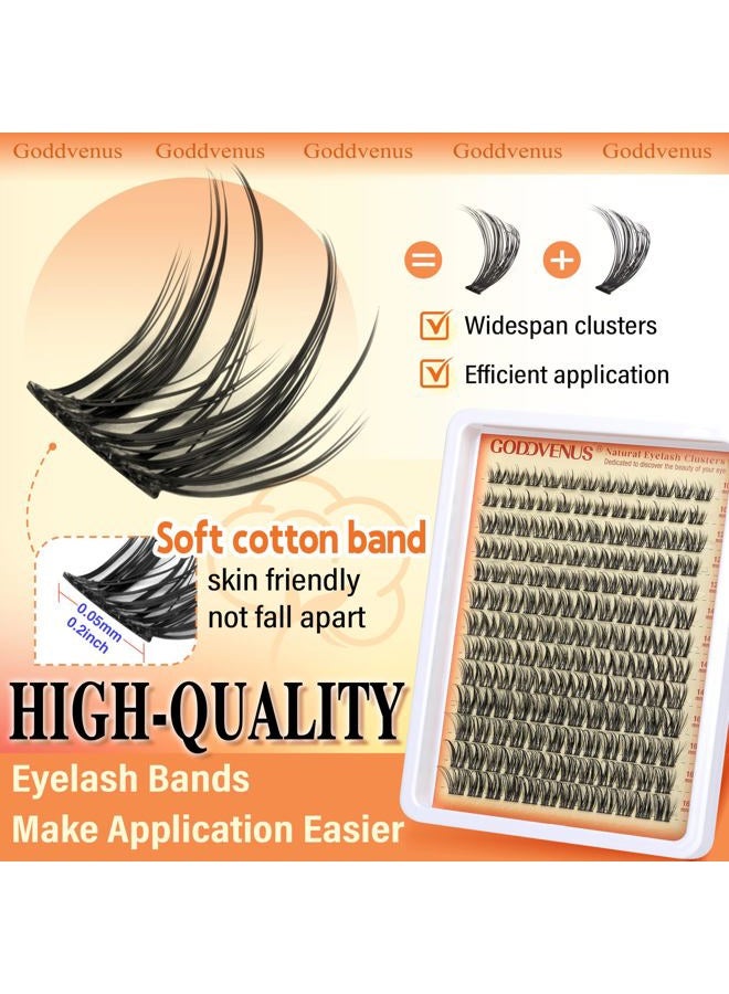 Goddvenus Wispy Lash Clusters Lashes Cluster Eyelash Extensions Natural Individual Fluffy Extension Soft Cotton Band Eyelashes Fairy D Curl For Diy - Image 3