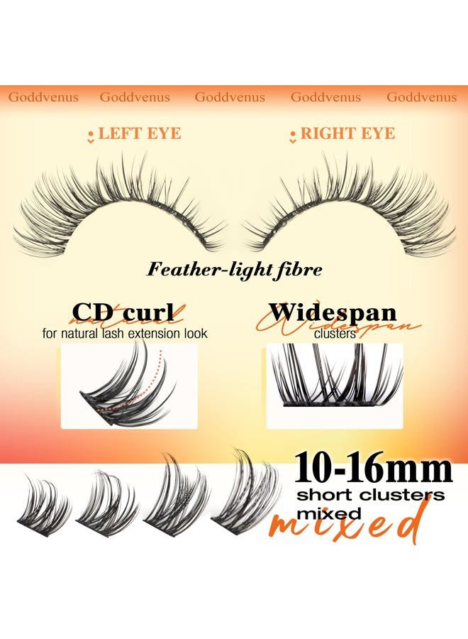 Goddvenus Wispy Lash Clusters Lashes Cluster Eyelash Extensions Natural Individual Fluffy Extension Soft Cotton Band Eyelashes Fairy D Curl For Diy - Image 4