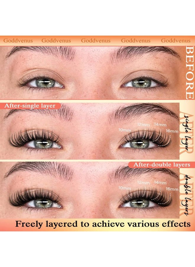 Goddvenus Wispy Lash Clusters Lashes Cluster Eyelash Extensions Natural Individual Fluffy Extension Soft Cotton Band Eyelashes Fairy D Curl For Diy - Image 5