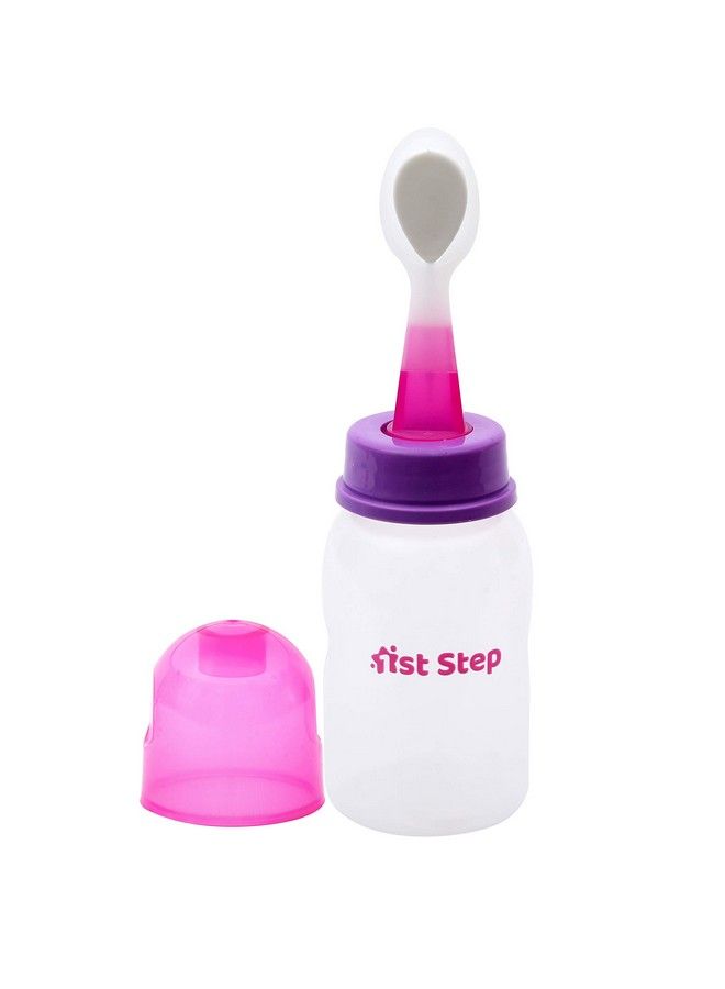 1st Step BPA Free Polypropylene Easy Squeeze Feeder with Spoon (140ml, Pink) - Image 1