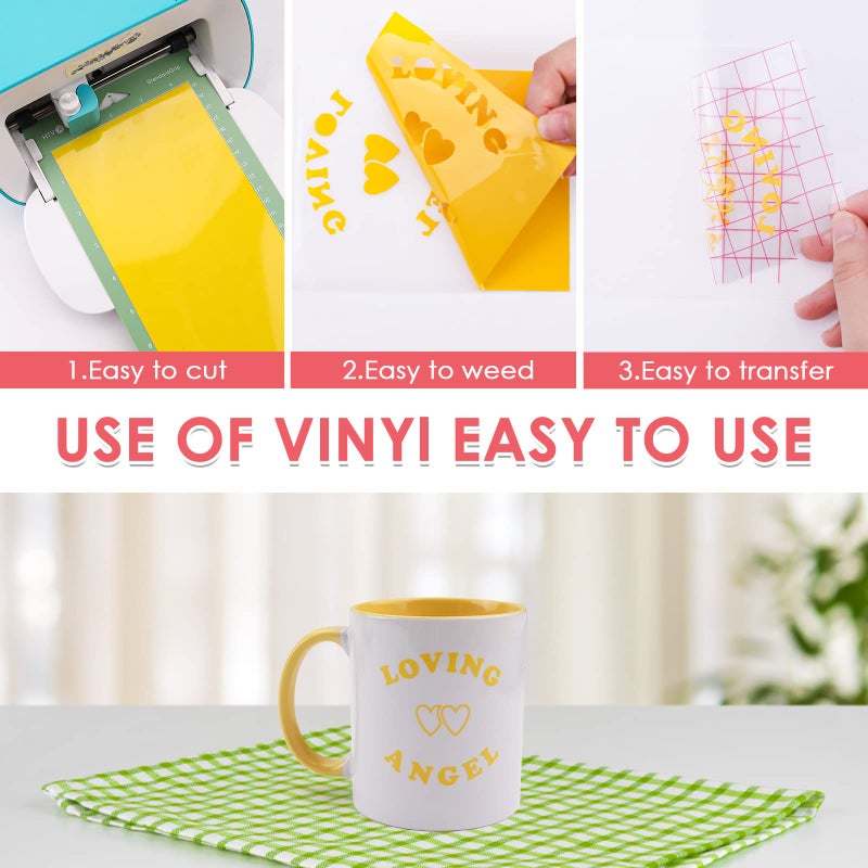 HTVRONT 38PCS Accessories Bundle Compatible with Cricut Joy, Accessories and Supplies Include Heat Transfer, Adhesive Vinyl Sheets, Insert Cards Set, Cutting Mat and Weeding Tools for Starter Kit - Image 5