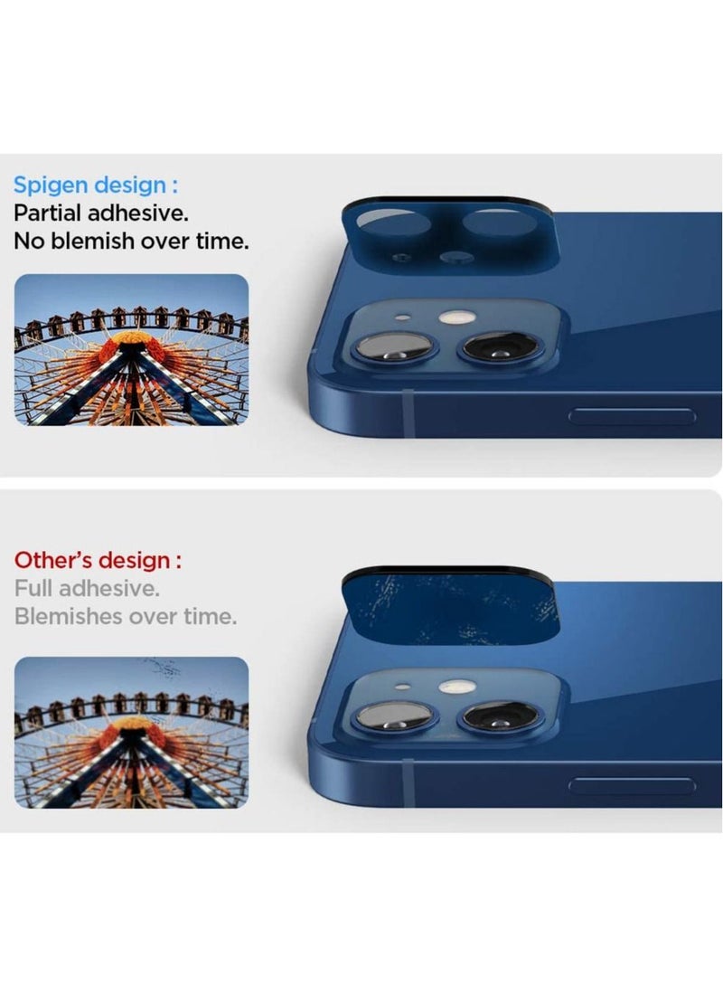 Spigen GLAStR Optik Camera Lens Screen Protector [2 Pack] for iPhone 12 Mini (5.4 inch) - Blue - Image 4