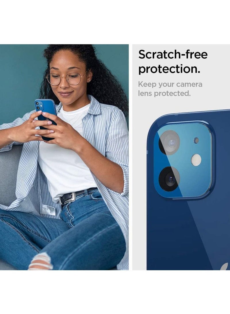 Spigen GLAStR Optik Camera Lens Screen Protector [2 Pack] for iPhone 12 Mini (5.4 inch) - Blue - Image 5